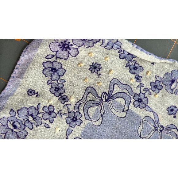 Vintage Floral Handkerchief Lot Of 4: Yellow Green Pink & Purple Prints - Picture 4 of 6